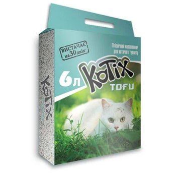 Наповнювач для котячого туалету Kotix TOFU Classic Соєвий грудкуючий 2.55 кг(6 л), арт.,(440022) 440053 фото