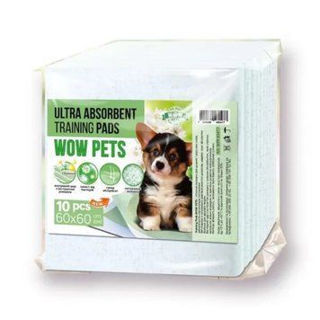 Пелюшки д/соб. 60*60см (10шт) з екстр. ромашки WOW PET,арт.,(480477) 480477 фото
