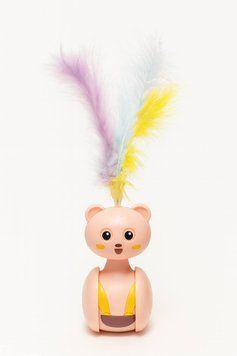 Интерактивная игрушка для кошек &laquo;Весёлый медвежонок с перышками&raquo;,арт.,(4191-3-M) НСТ-4191-3-М фото