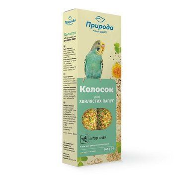 Ласощі для папуг Природа Колосок, лугові трави 140 г/2 шт.,арт.,(05743) 740027/005743 фото