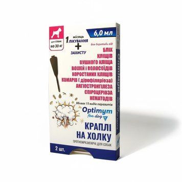 Капли Оптимум инсектоакарицидный препарат для собак от 30 кг., 6.0 мл №2, арт.,(22270) 4820098822270 фото
